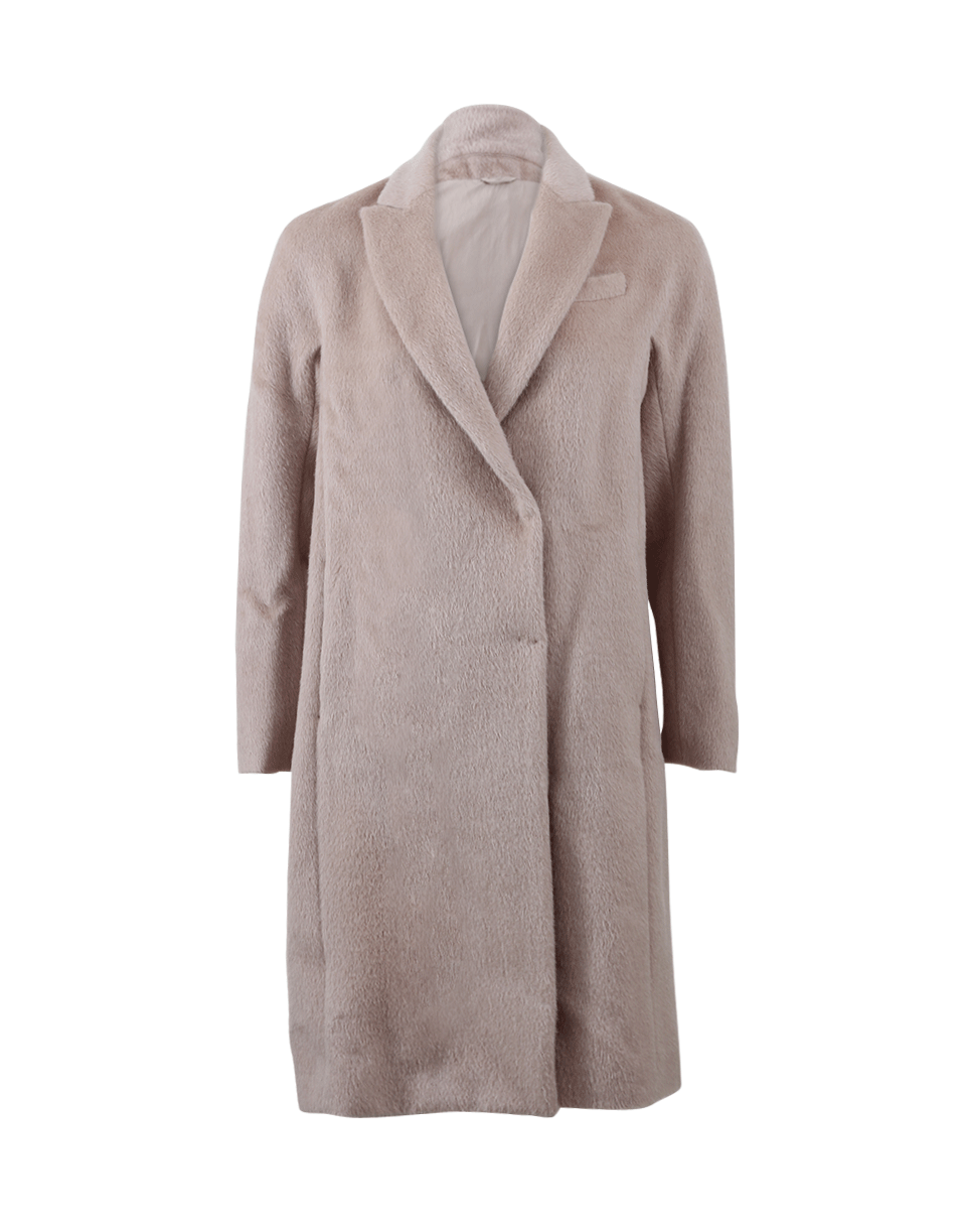BRUNELLO CUCINELLI-Monili Trim Alpaca Coat-