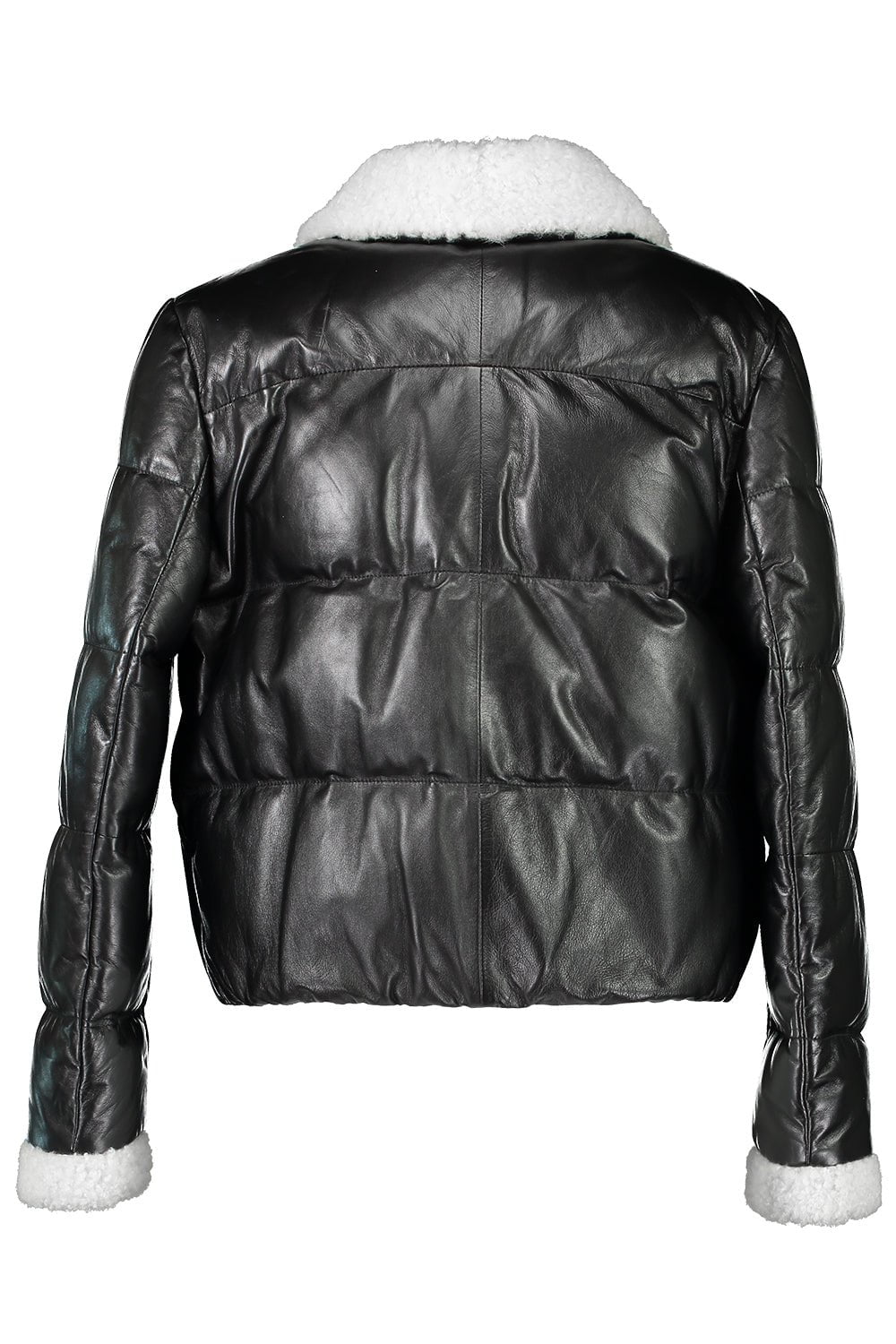 BRUNELLO CUCINELLI-Shearling Collar Leather Jacket-BLACK