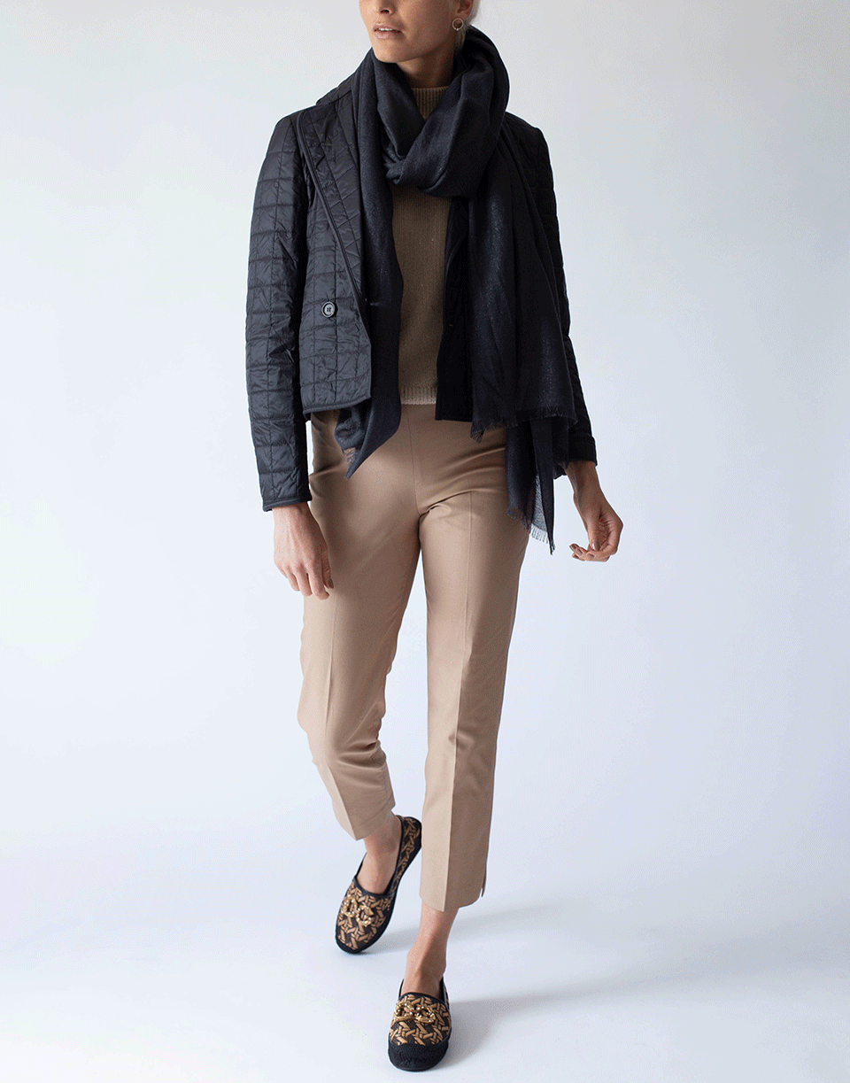 BRUNELLO CUCINELLI-Cropped Quilted Taffeta Double Breasted Coat-