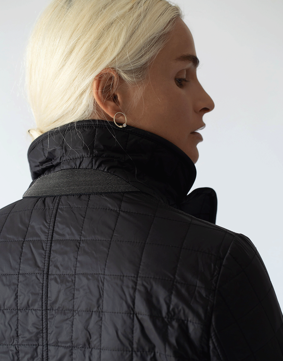 BRUNELLO CUCINELLI-Cropped Quilted Taffeta Double Breasted Coat-