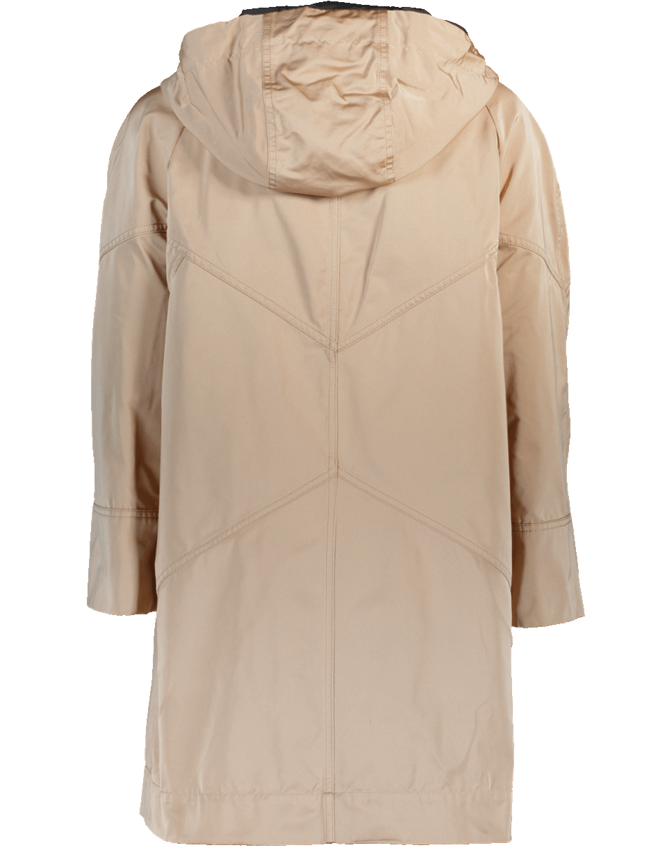 BRUNELLO CUCINELLI-Geometric Stitching Hooded Coat-