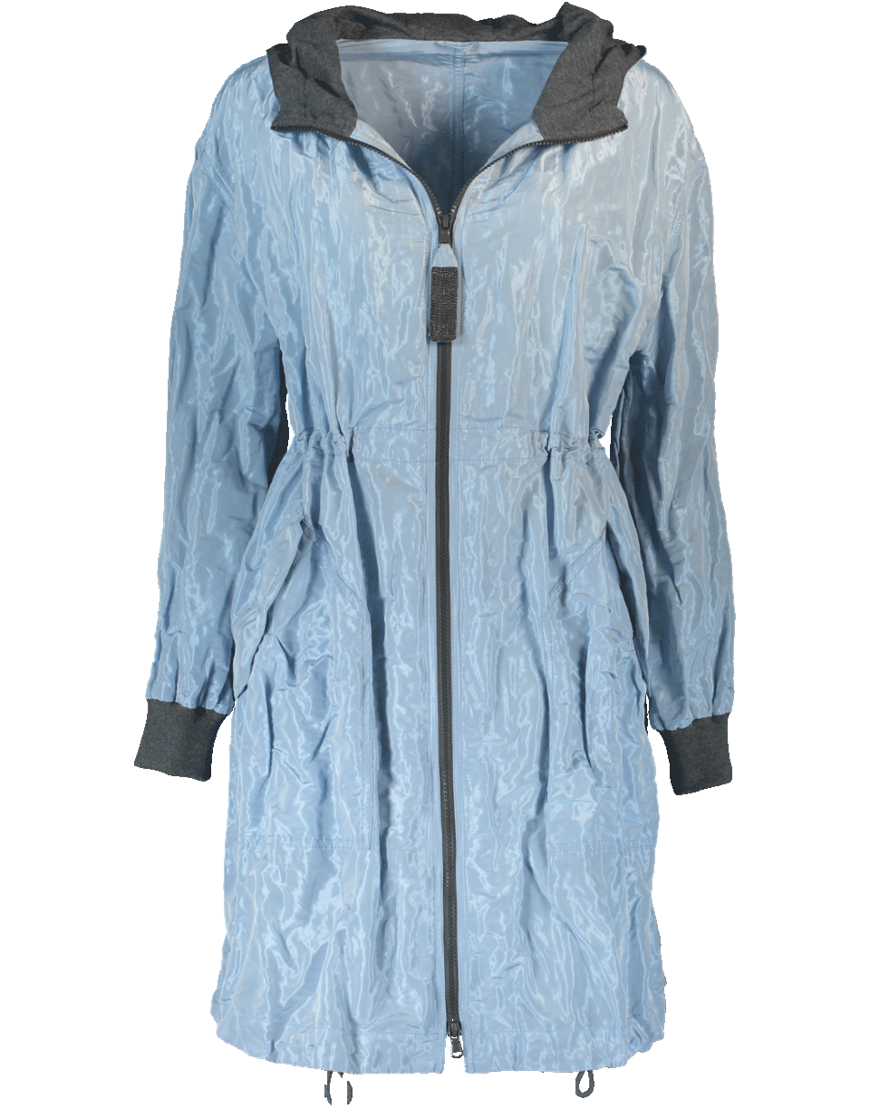 BRUNELLO CUCINELLI-Futuristic Taffeta Hooded Coat-