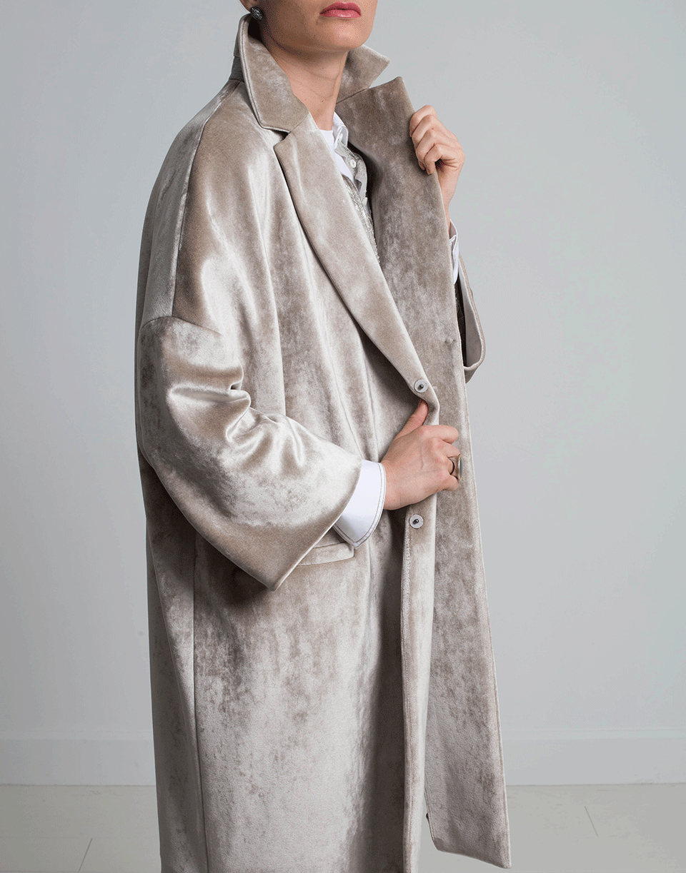 BRUNELLO CUCINELLI-Velvet Cocoon Coat-
