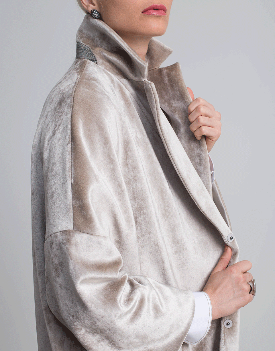 BRUNELLO CUCINELLI-Velvet Cocoon Coat-