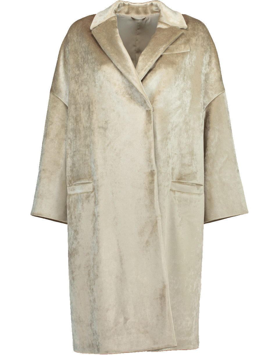 BRUNELLO CUCINELLI-Velvet Cocoon Coat-