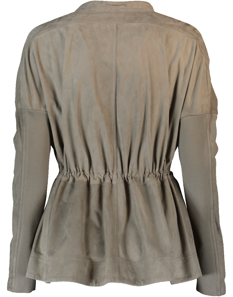 BRUNELLO CUCINELLI-Asymmetrical Zip Up Jacket-OLIVEOIL