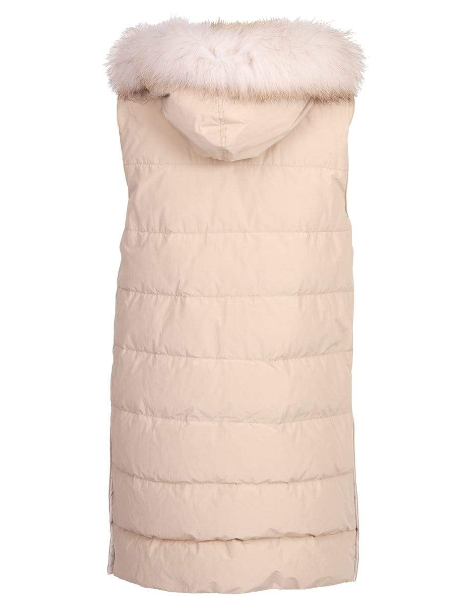 BRUNELLO CUCINELLI-Cashmere and Puffer Vest Double Coat-