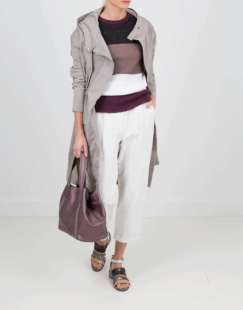 BRUNELLO CUCINELLI-Hooded Taffeta Coat-