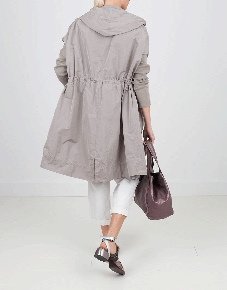BRUNELLO CUCINELLI-Hooded Taffeta Coat-