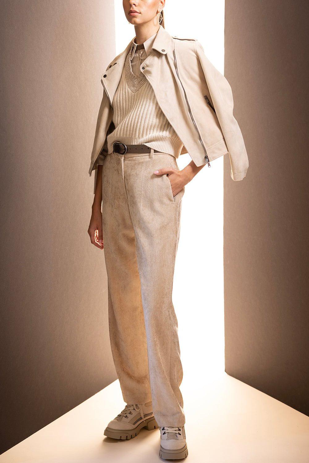BRUNELLO CUCINELLI-Suede Asym Moto Jacket-