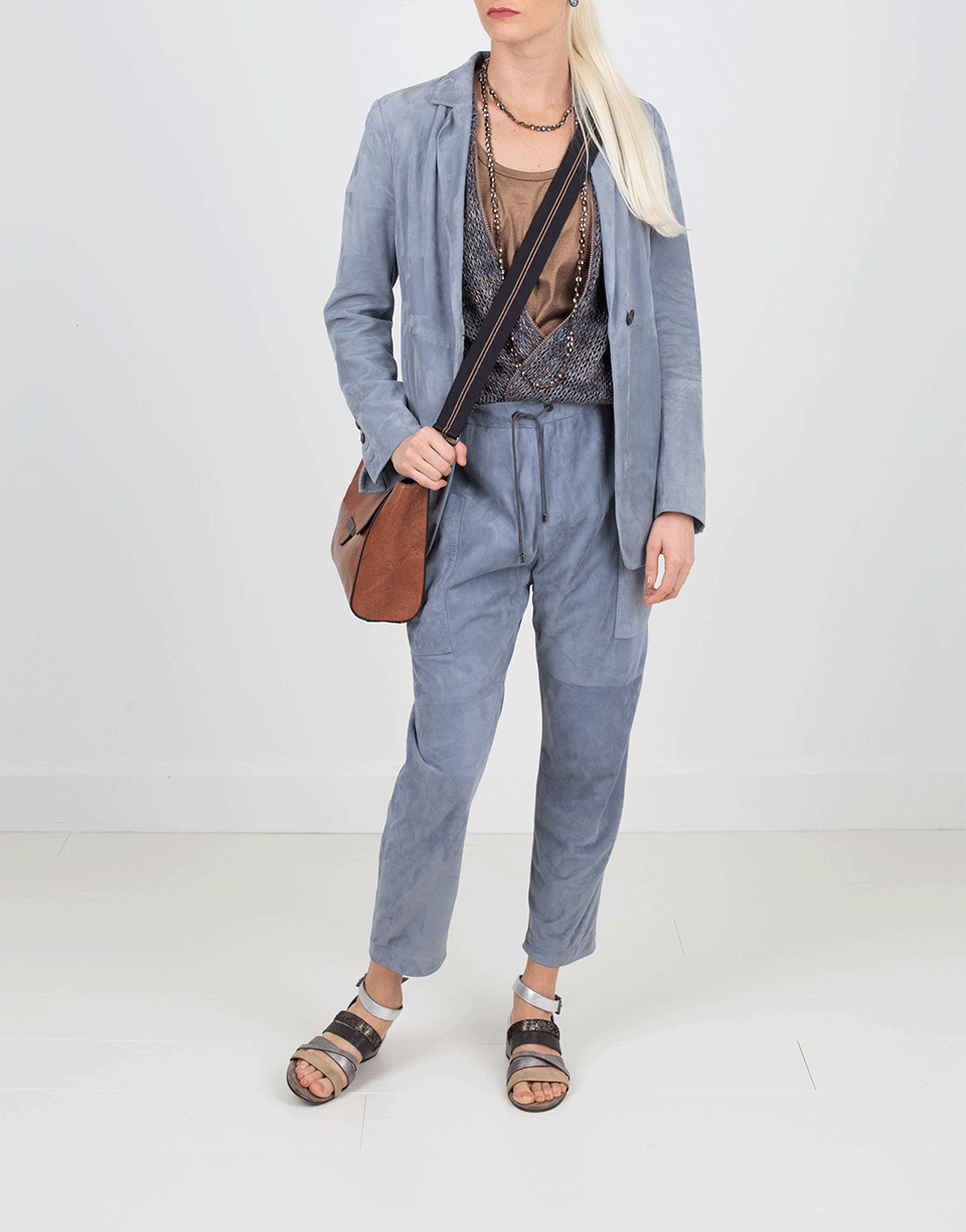 BRUNELLO CUCINELLI-Suede Blazer-