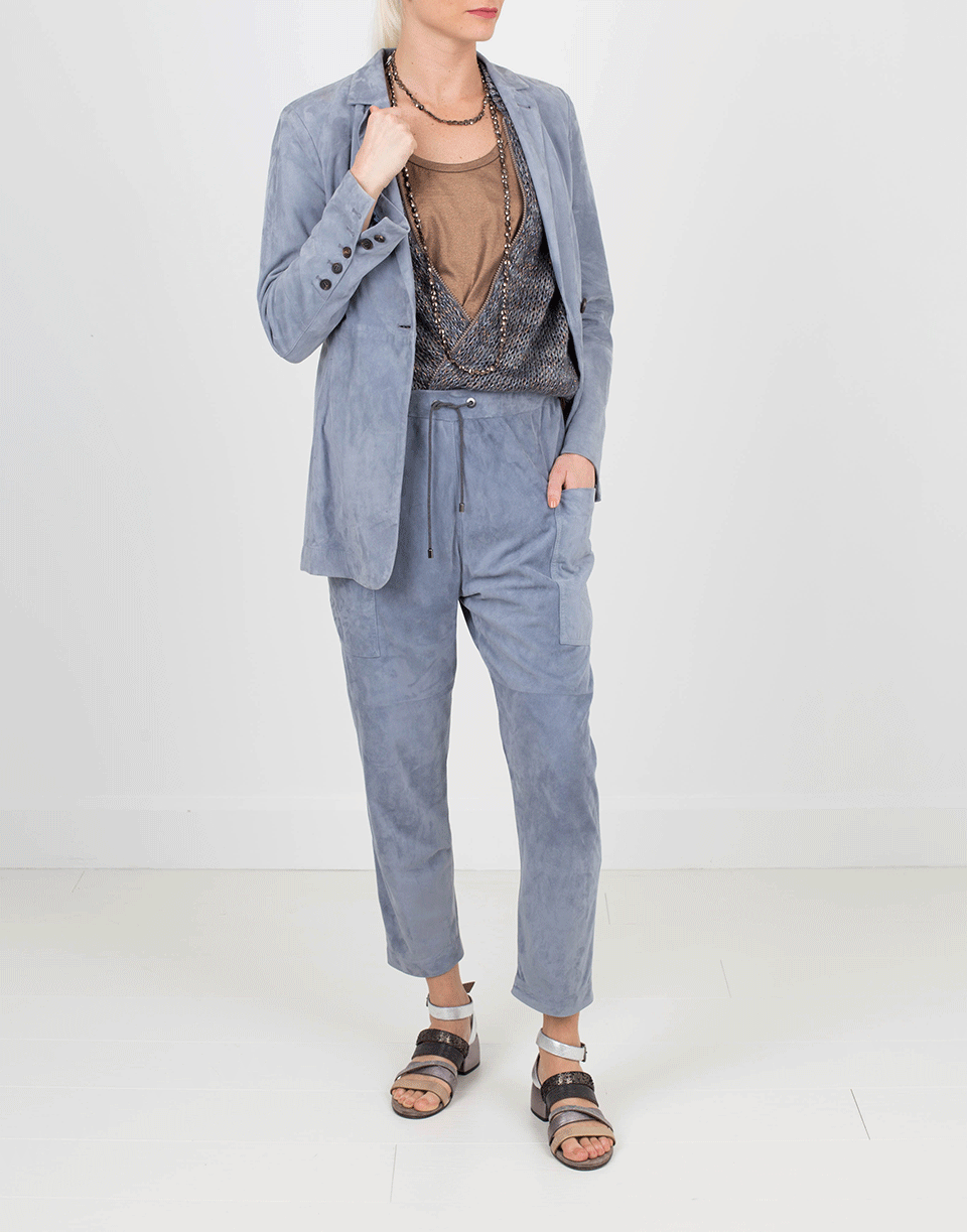 BRUNELLO CUCINELLI-Suede Blazer-