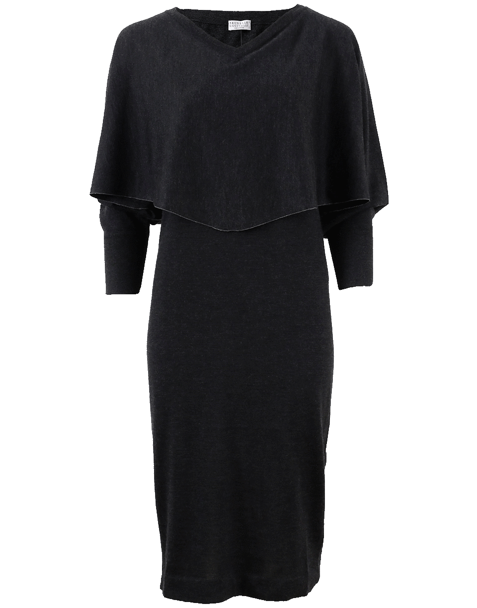 BRUNELLO CUCINELLI-Double Layer Batwing Dress-