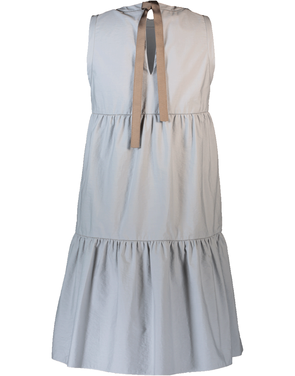 BRUNELLO CUCINELLI-Monili Tiered Dress with Grosgrain Ribbon Tie-