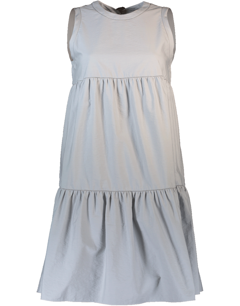 BRUNELLO CUCINELLI-Monili Tiered Dress with Grosgrain Ribbon Tie-