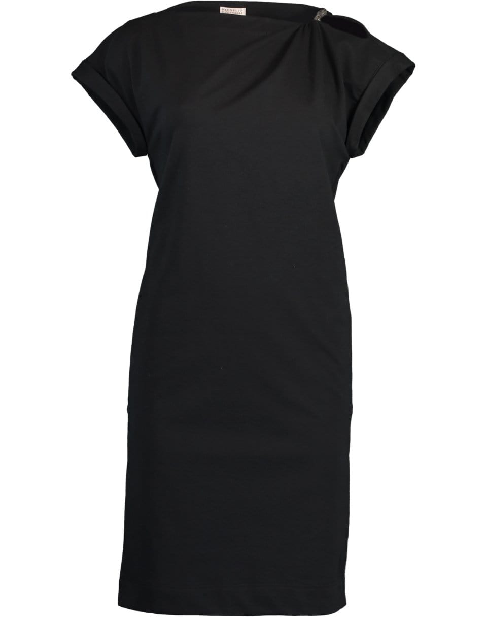 BRUNELLO CUCINELLI-Capsleeve Cold Shoulder Dress-