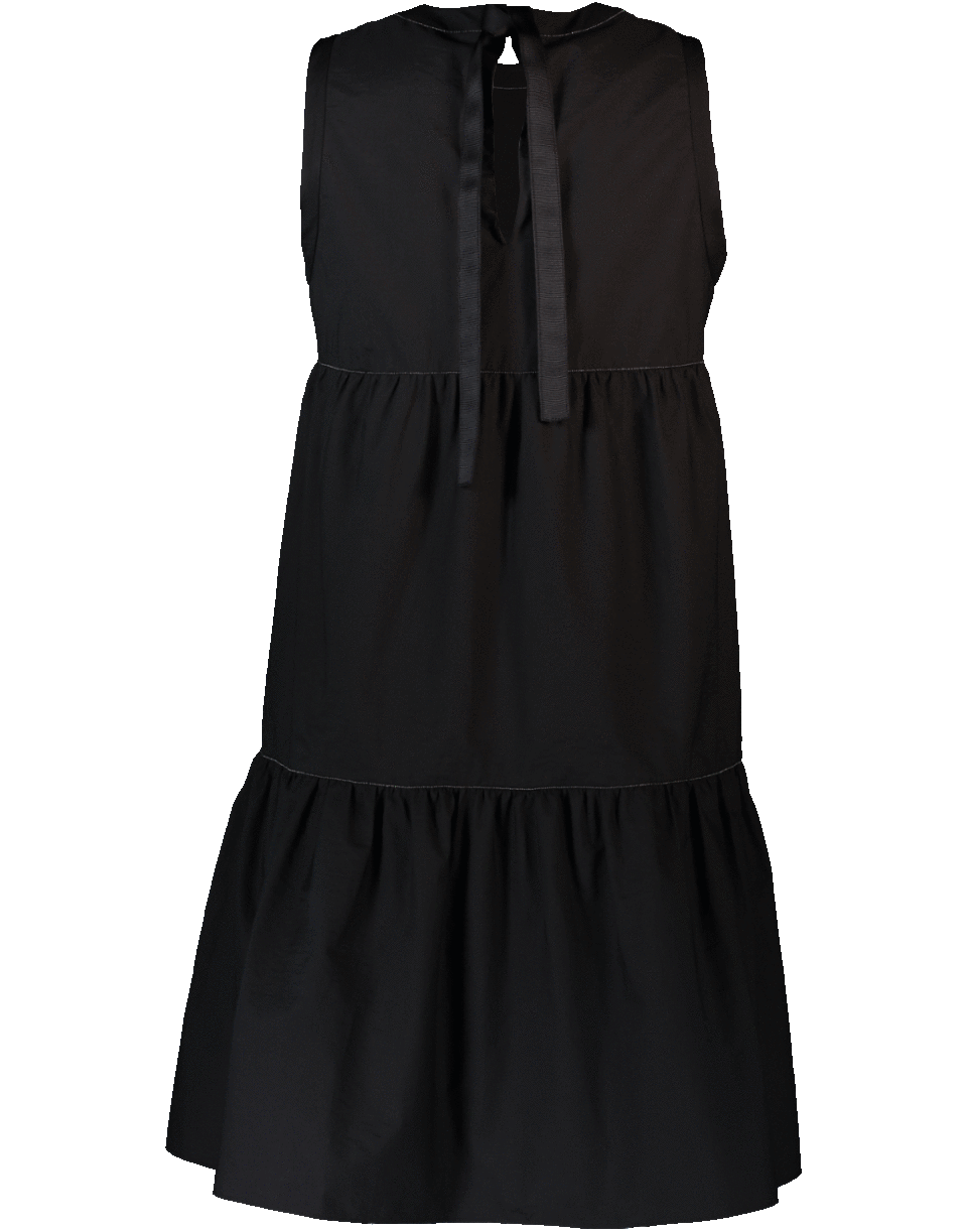 BRUNELLO CUCINELLI-Monili Tiered Dress With Grosgrain Ribbon Tie-