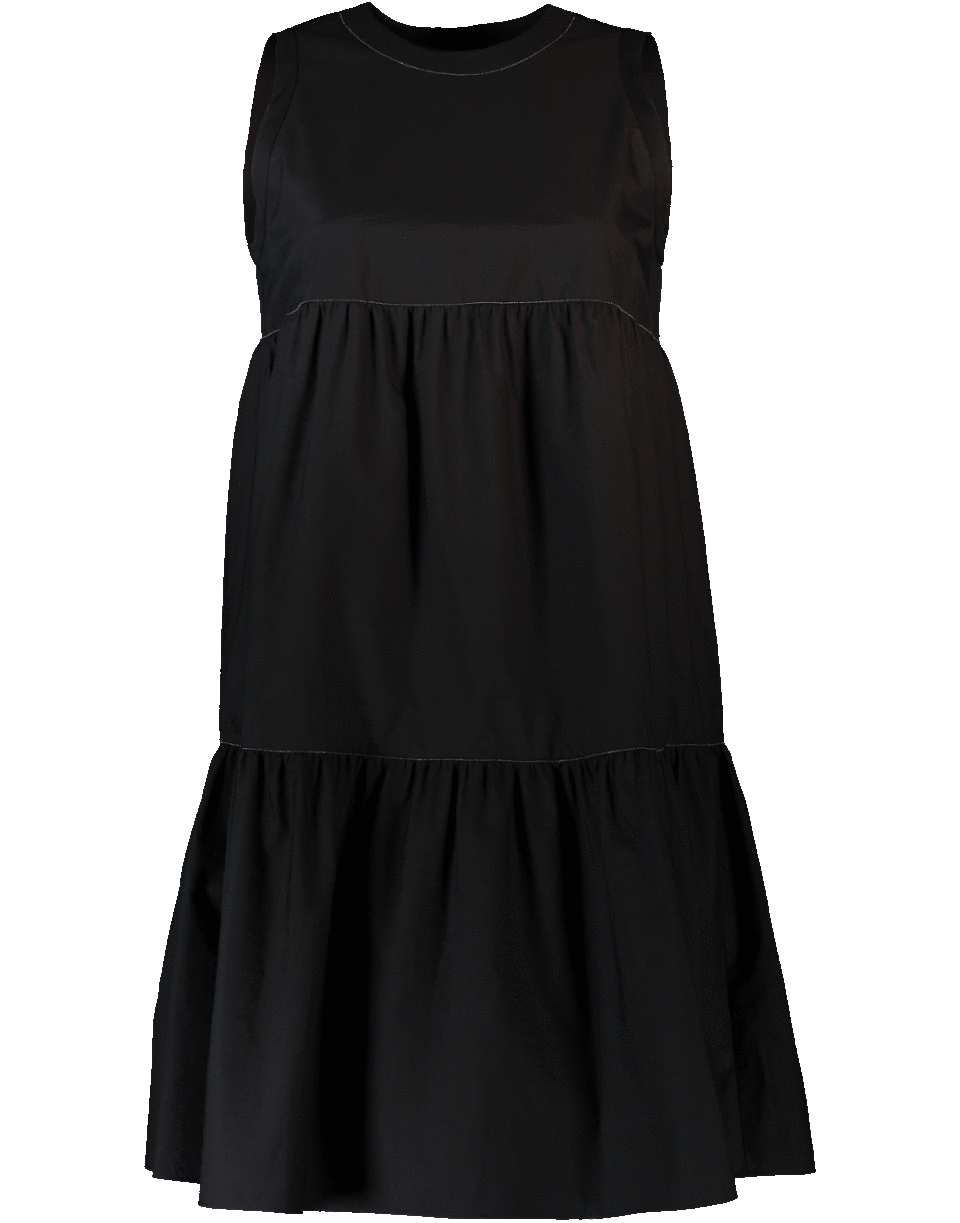 BRUNELLO CUCINELLI-Monili Tiered Dress With Grosgrain Ribbon Tie-