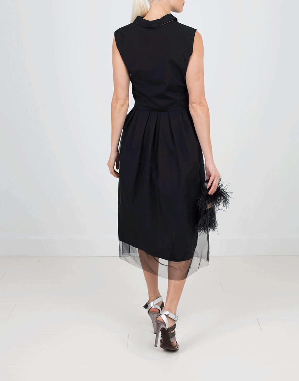 BRUNELLO CUCINELLI-Wrap Dress With Sheer Hem-