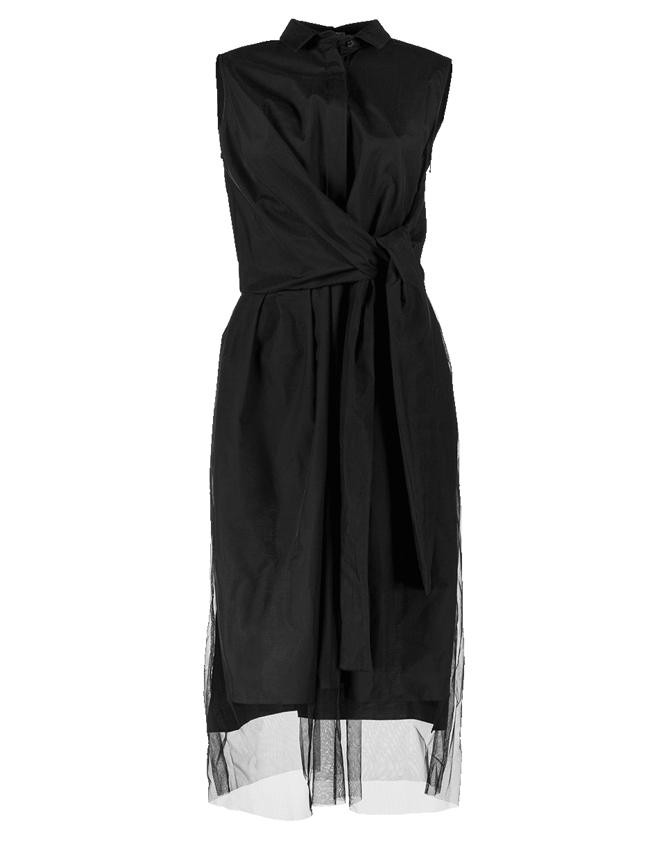BRUNELLO CUCINELLI-Wrap Dress With Sheer Hem-