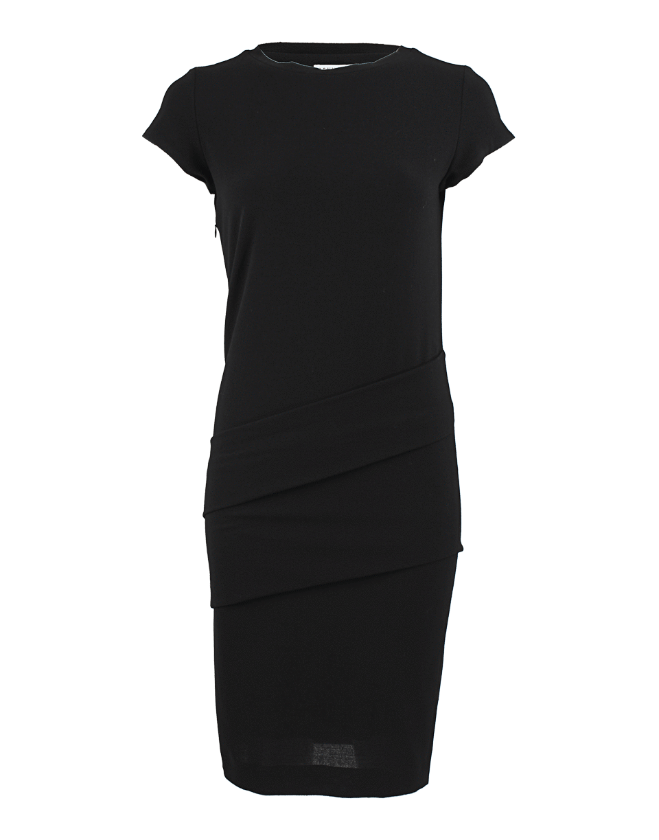 BRUNELLO CUCINELLI-Short Sleeve Tuck-Band Crepe Dress-