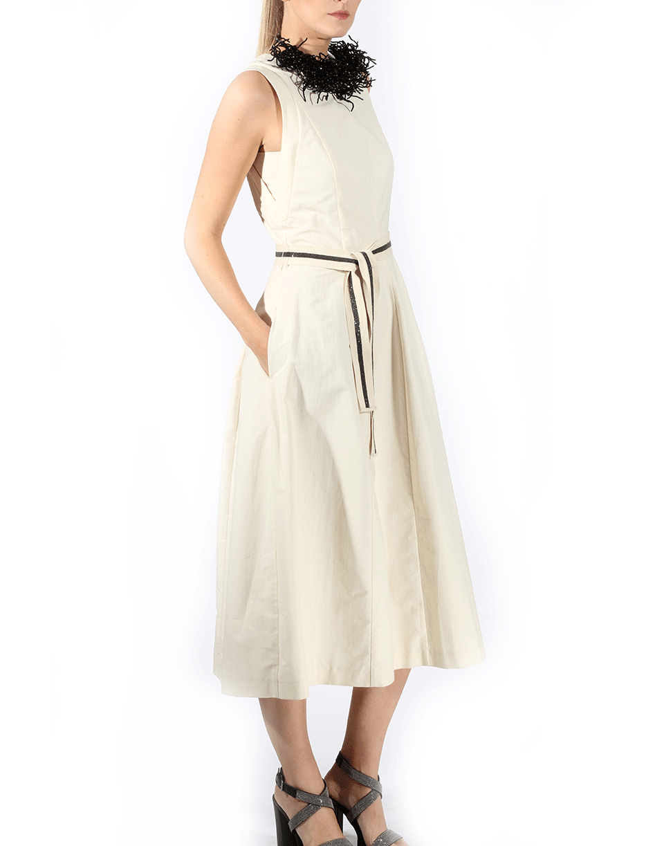 BRUNELLO CUCINELLI-Dress With Monili Belt-