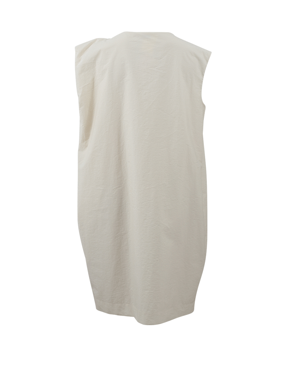 BRUNELLO CUCINELLI-Cotton Floral Shoulder Dress-BUTTER