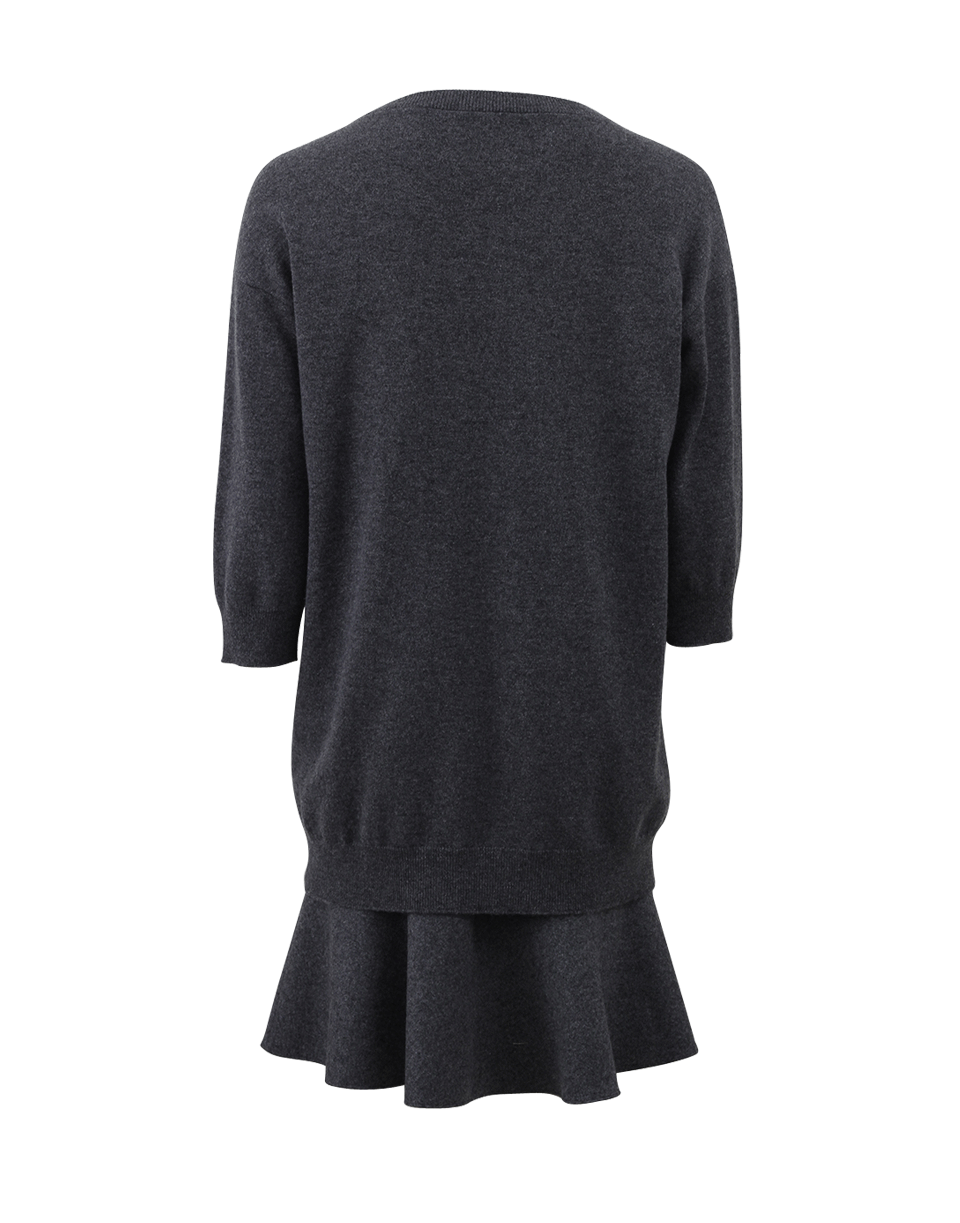BRUNELLO CUCINELLI-Flutter Hem Dress And Sweater-