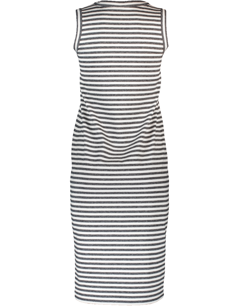 BRUNELLO CUCINELLI-Jersey Striped Midi Dress-