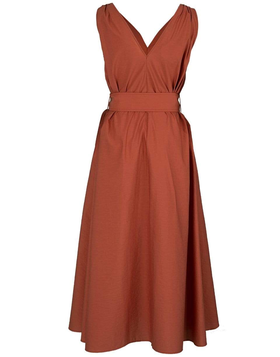BRUNELLO CUCINELLI-Clay Sleeveless Belted Poplin Dress-