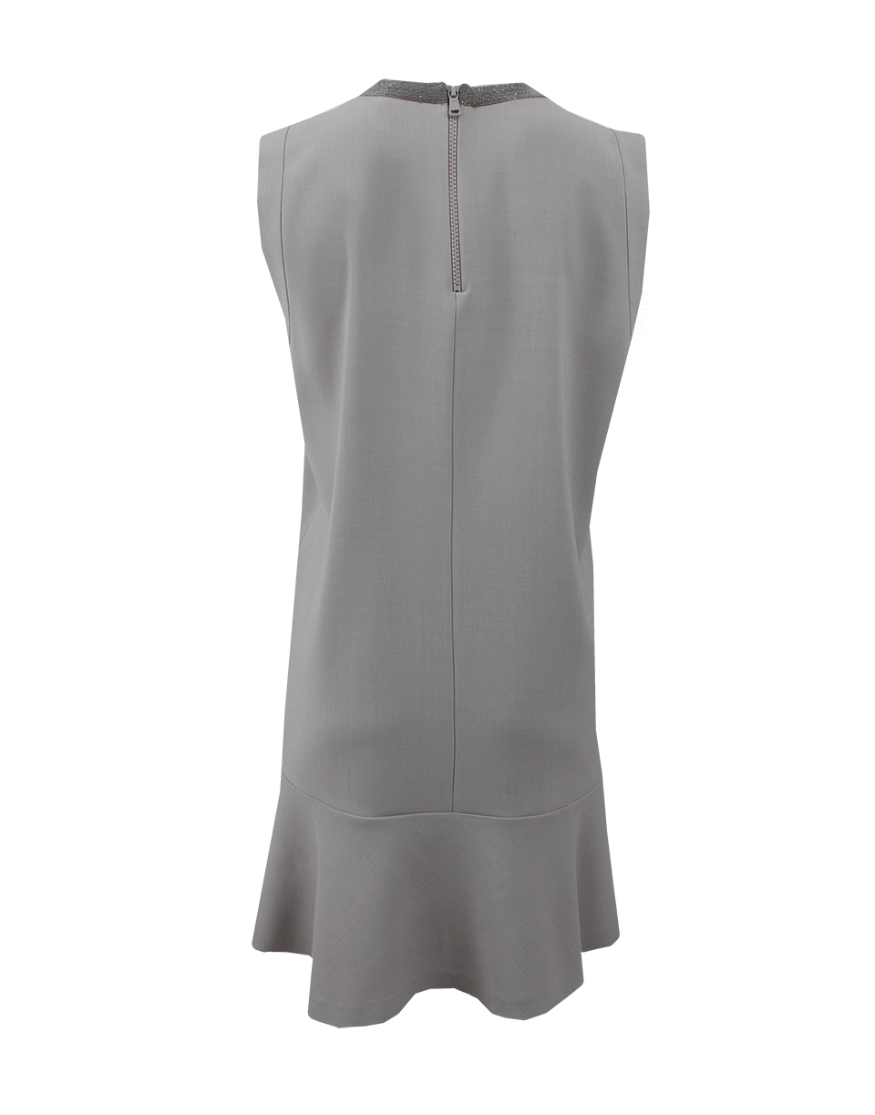 BRUNELLO CUCINELLI-Monili Neck Flutter Hem Dress-