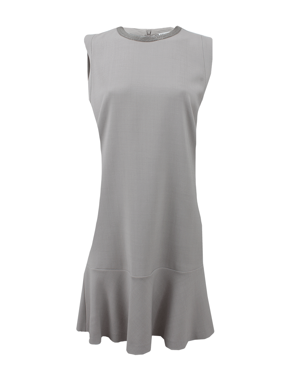 BRUNELLO CUCINELLI-Monili Neck Flutter Hem Dress-