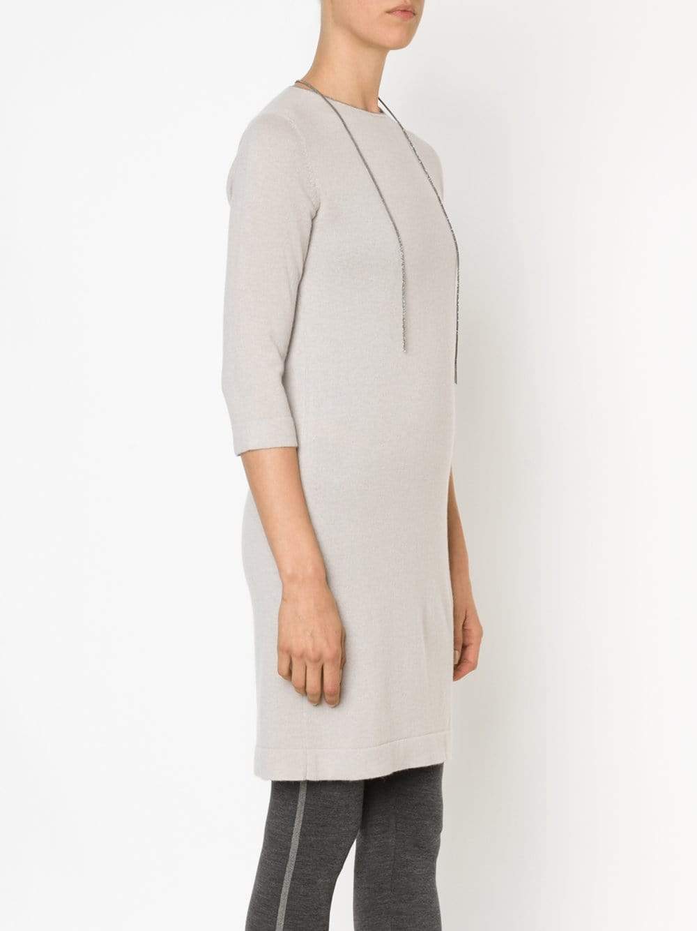 BRUNELLO CUCINELLI-Monili Tassel Cashmere Dress-