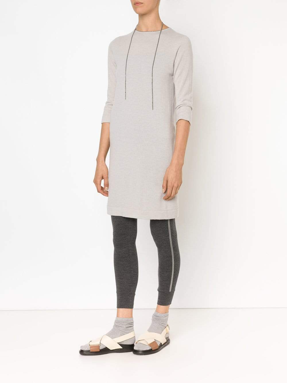 BRUNELLO CUCINELLI-Monili Tassel Cashmere Dress-