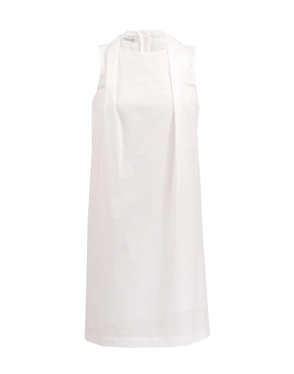 BRUNELLO CUCINELLI-Sleeveless Shoulder Pleated Dress-