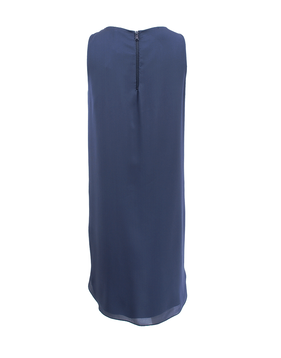 BRUNELLO CUCINELLI-Sleeveless Three Dimensional Crepe Dress-