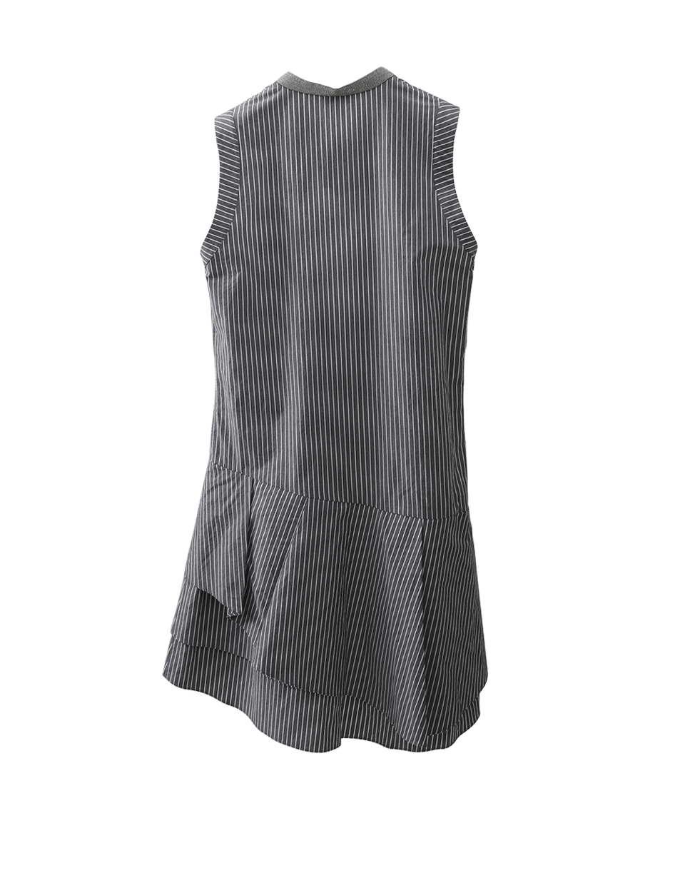 BRUNELLO CUCINELLI-Striped Gathered Bottom Dress-
