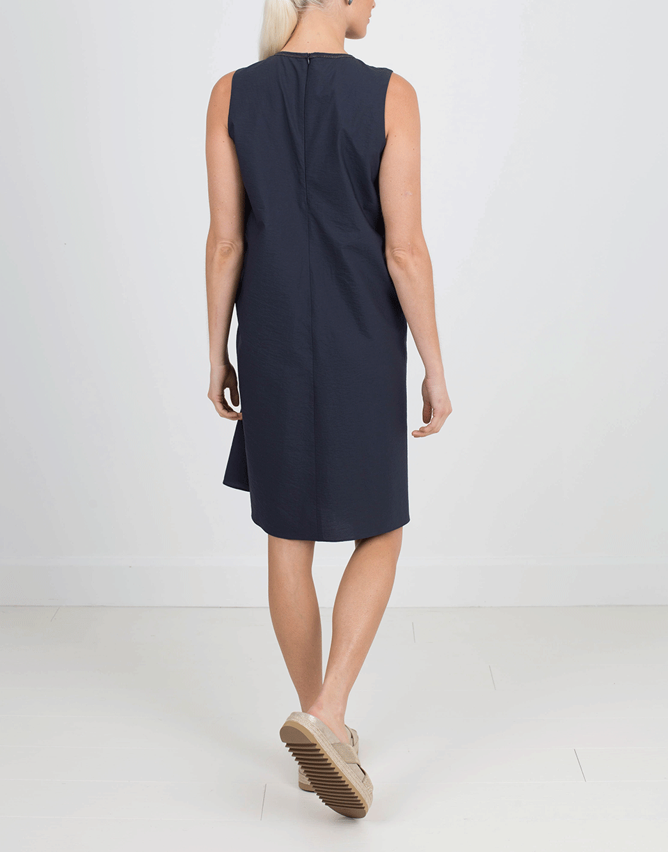 BRUNELLO CUCINELLI-Monili Neck Crinkle Dress-