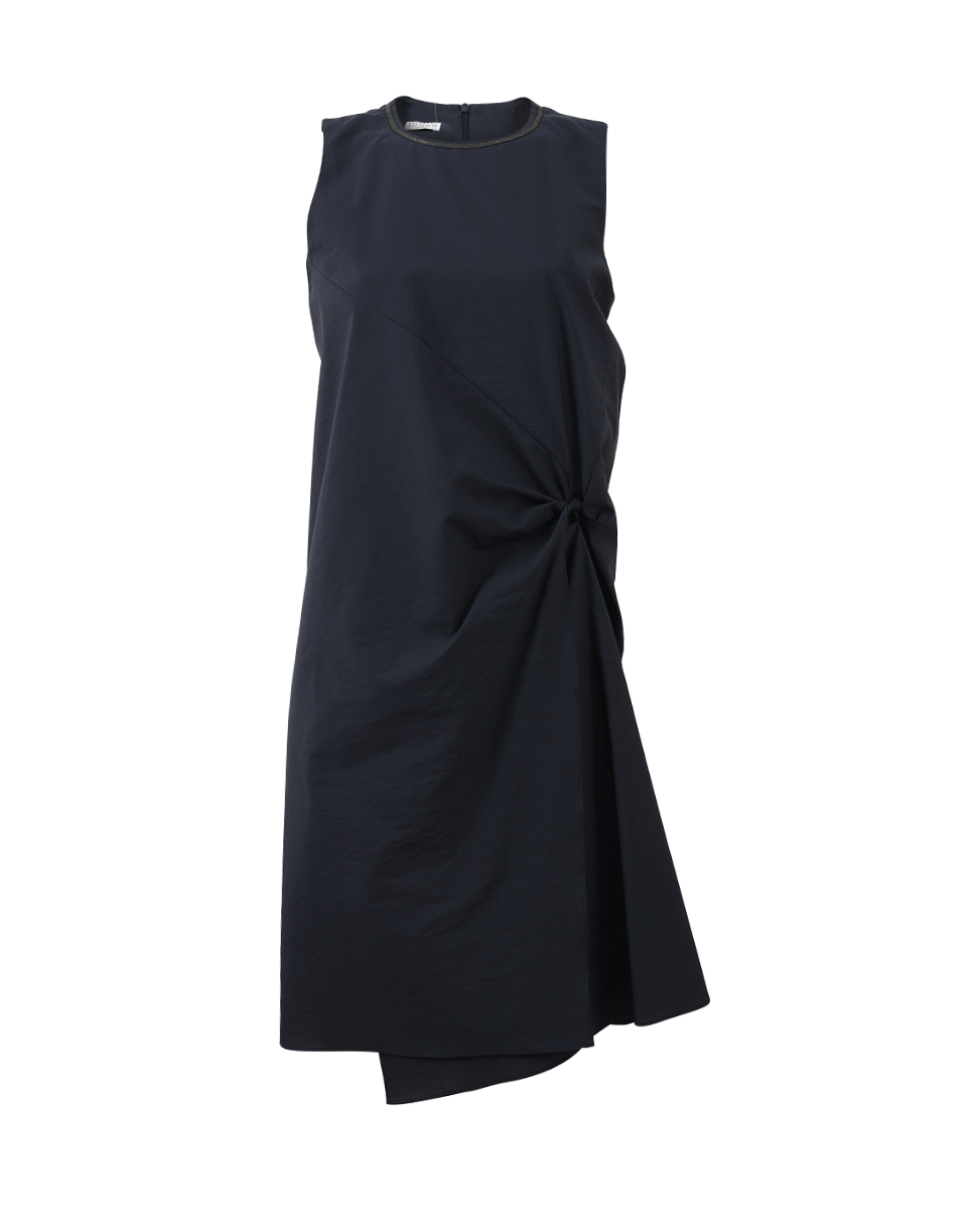 BRUNELLO CUCINELLI-Monili Neck Crinkle Dress-