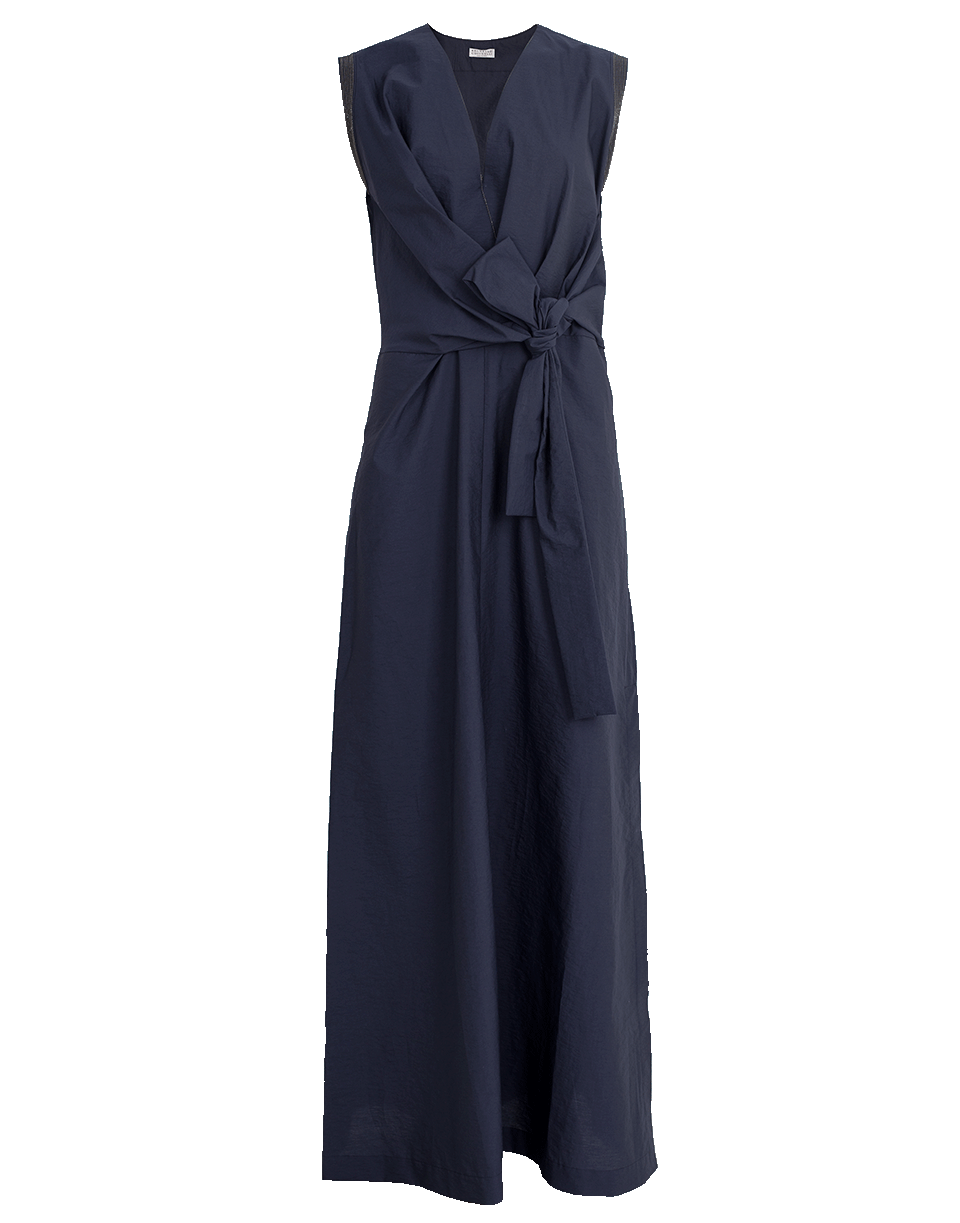 BRUNELLO CUCINELLI-Crinkle Wrap Maxi Dress-