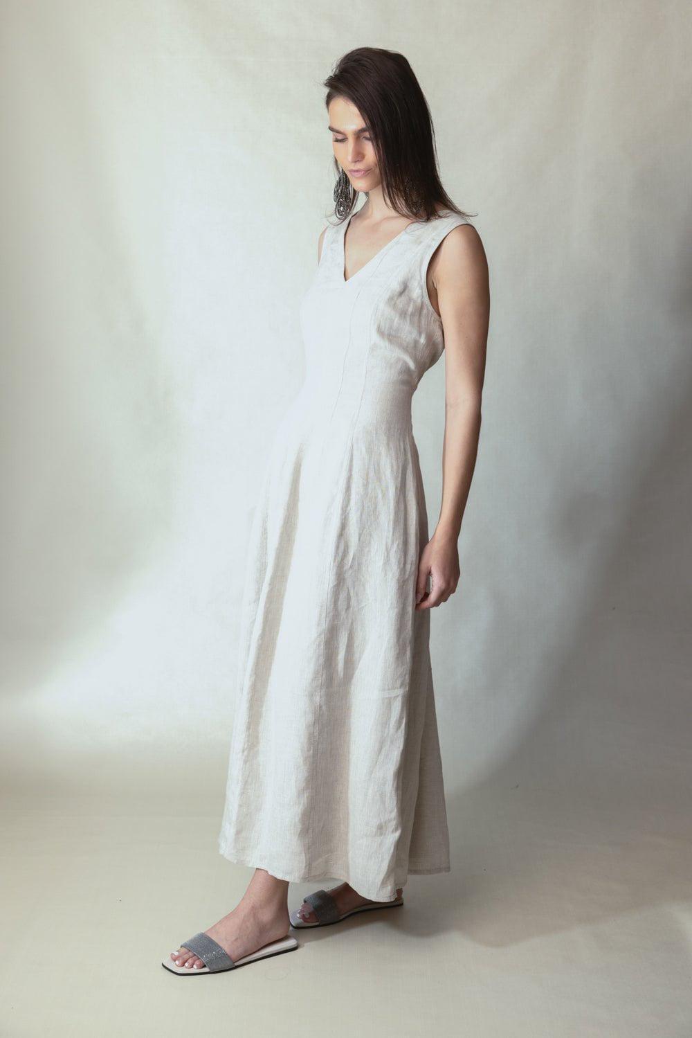 BRUNELLO CUCINELLI-Sleevess Maxi Dress-