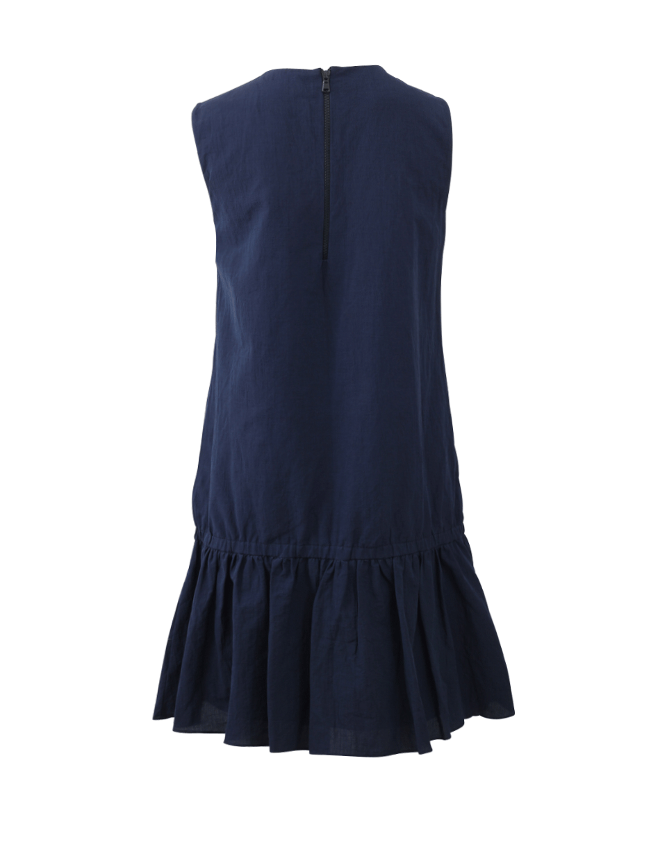 BRUNELLO CUCINELLI-Crinkle Cotton Flounce Dress-
