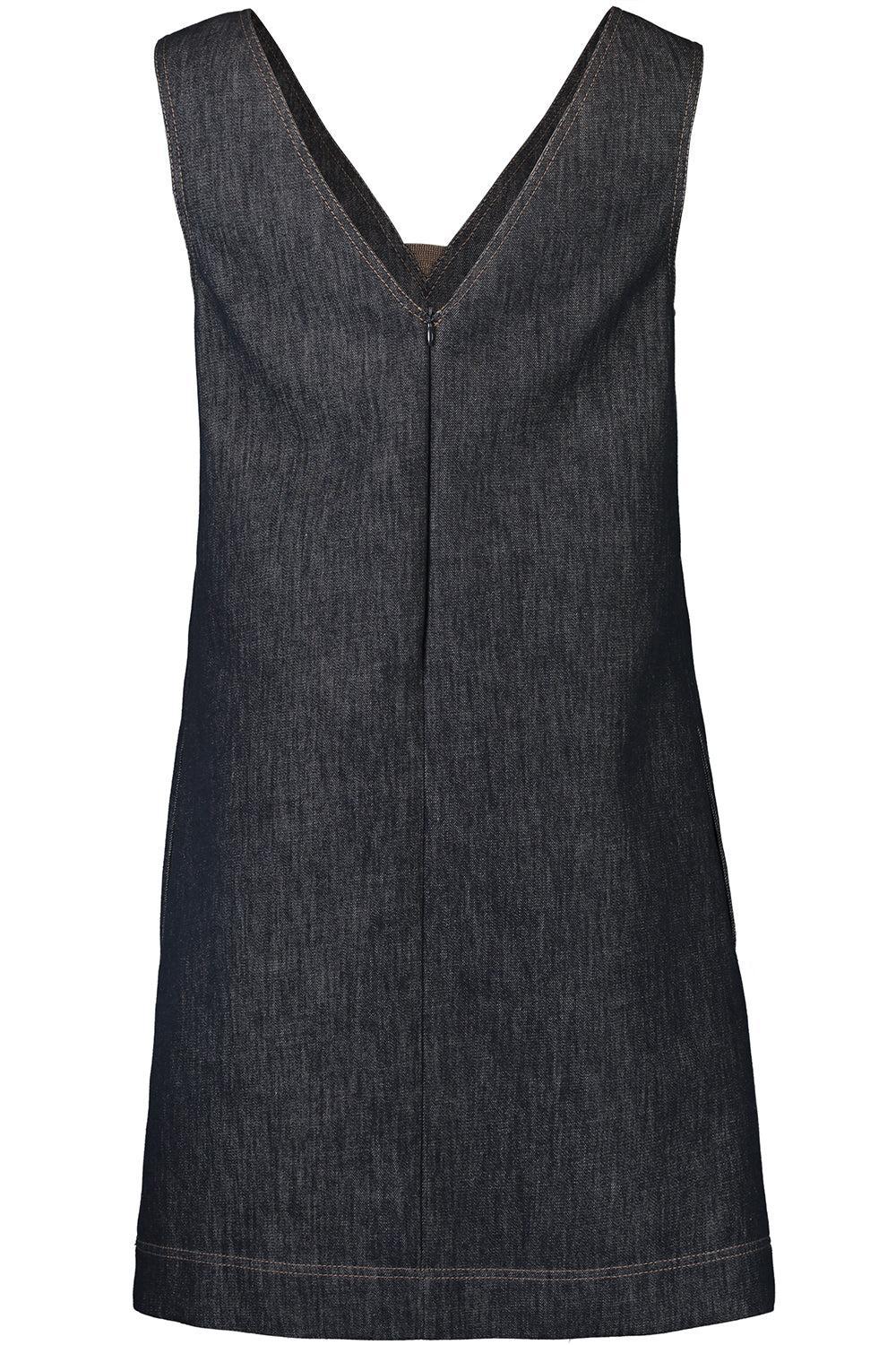Monili Insert V-Neck Tank Dress-NAVY-XS-CLOTHINGDRESSCASUAL-BRUNELLO CUCINELLI
