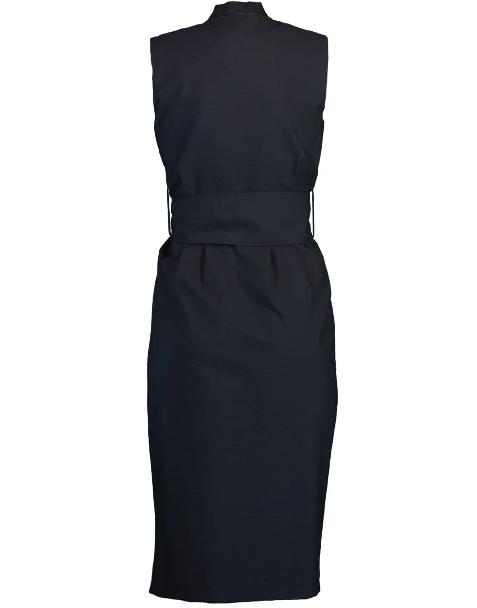 BRUNELLO CUCINELLI-Sleeveless Wrap Belted Dress-