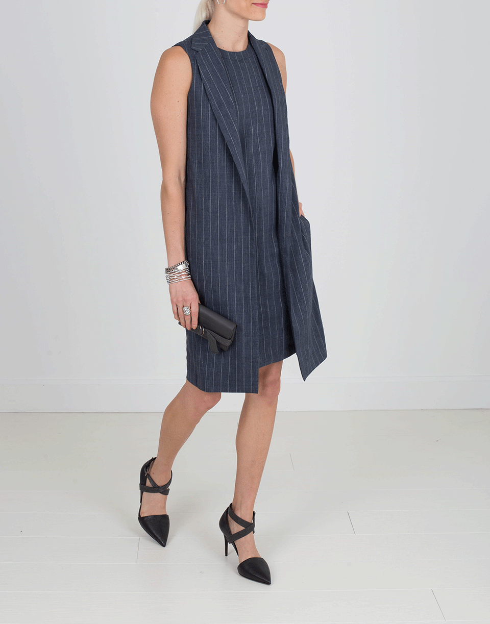 BRUNELLO CUCINELLI-Pinstripe Vest Dress-