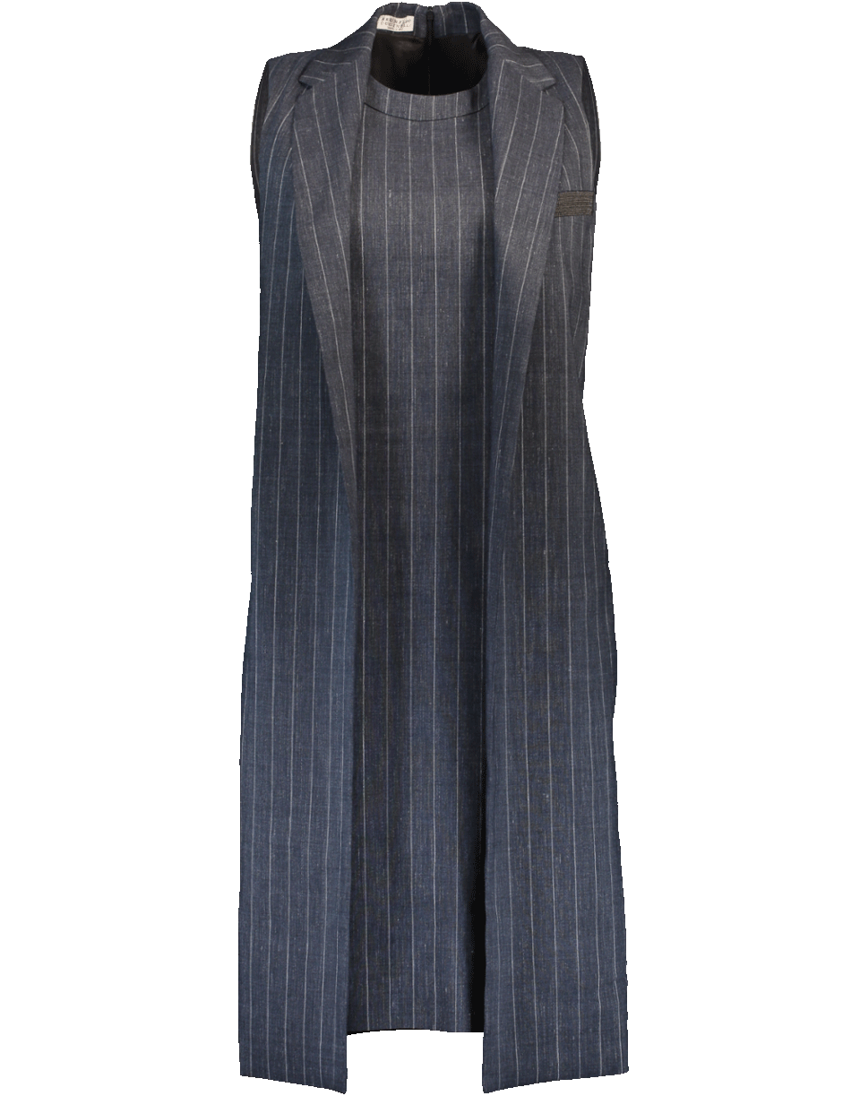 BRUNELLO CUCINELLI-Pinstripe Vest Dress-
