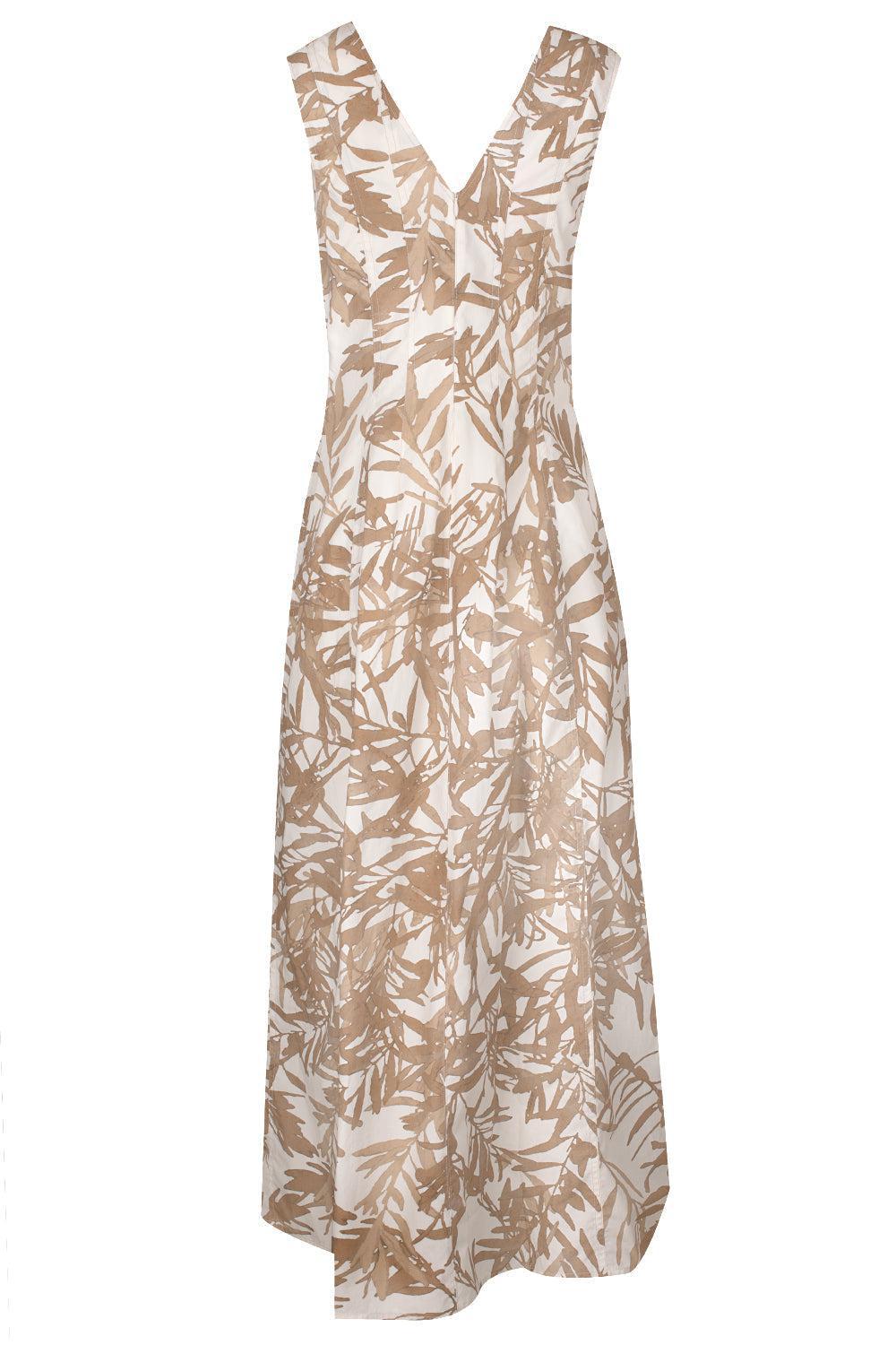 Herbarium V-Neck Midi Dress-PANATOBA-S-CLOTHINGDRESSCASUAL-BRUNELLO CUCINELLI