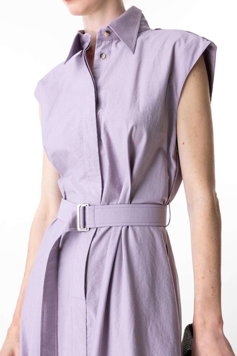 Diagonal Shirt Dress-PURPLASH-XS-CLOTHINGDRESSCASUAL-BRUNELLO CUCINELLI