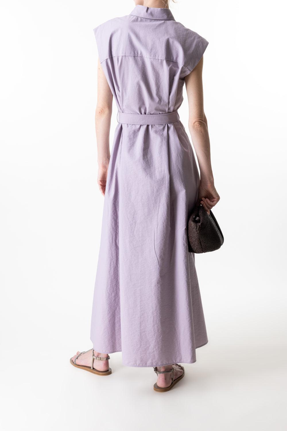 Diagonal Shirt Dress-PURPLASH-XS-CLOTHINGDRESSCASUAL-BRUNELLO CUCINELLI