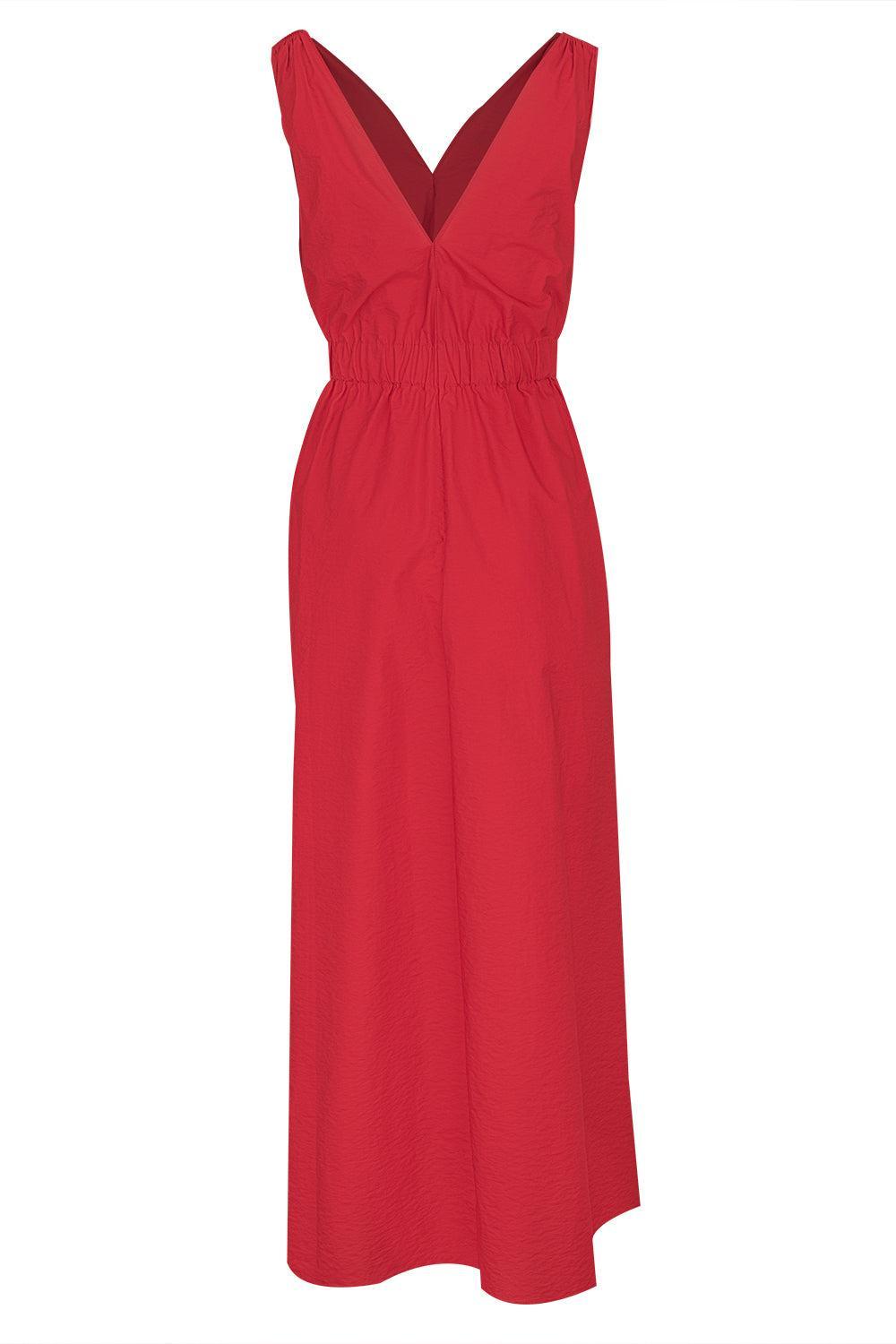 Monili Shoulder Maxi Dress - Red-RED-XS-CLOTHINGDRESSCASUAL-BRUNELLO CUCINELLI